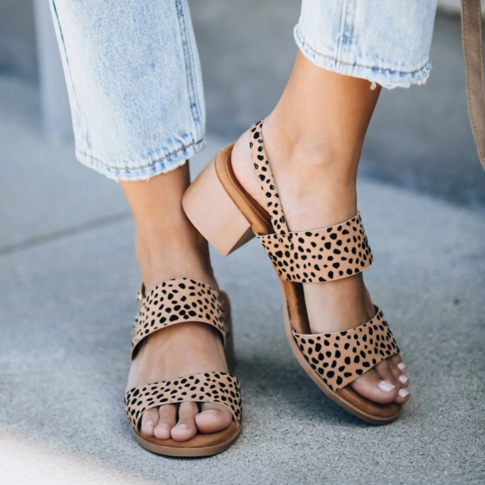 CYBER SALE! LAST Sz7! SIENNA Cheetah Heeled Sandal - Picture 2 of 9